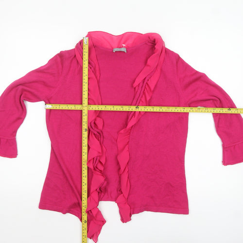 Marks and Spencer Per Una Women's Pink Ruffle Cardigan Size 12