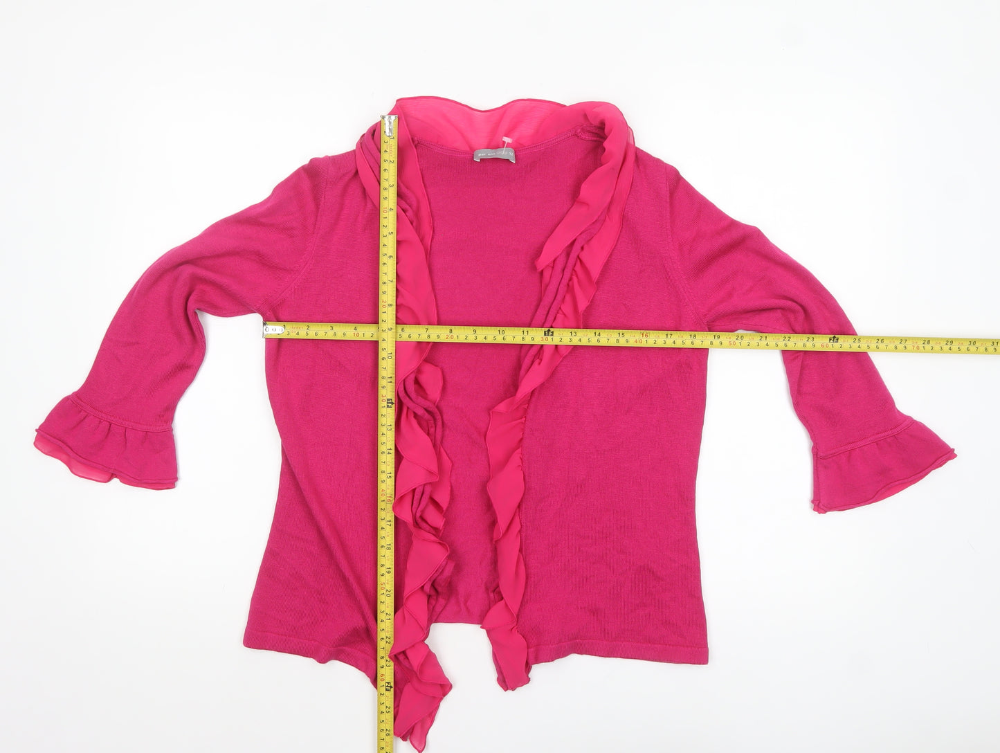 Marks and Spencer Per Una Women's Pink Ruffle Cardigan Size 12