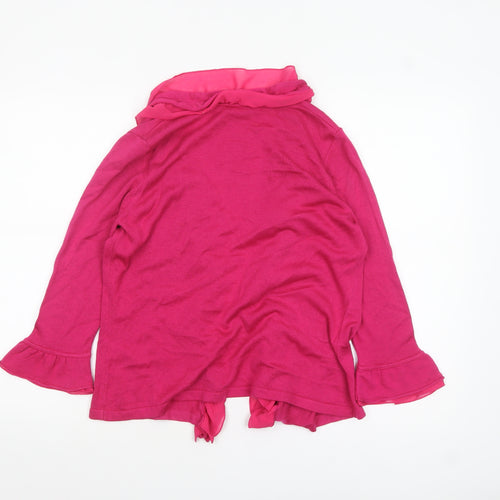Marks and Spencer Per Una Women's Pink Ruffle Cardigan Size 12