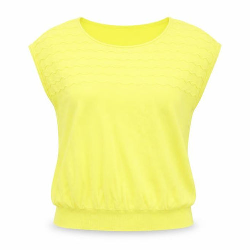 United Colors of Benetton Women’s Yellow Cotton Knit Sleeveless T-Shirt M