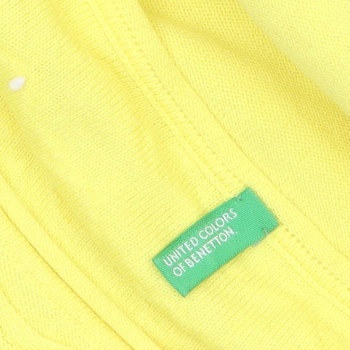United Colors of Benetton Women’s Yellow Cotton Knit Sleeveless T-Shirt M