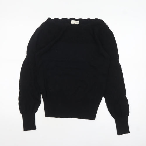 Love & Rose Women’s Black Puff Sleeve Cotton Knit Jumper Size 10