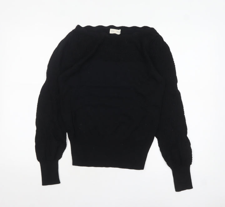 Love & Rose Women’s Black Puff Sleeve Cotton Knit Jumper Size 10
