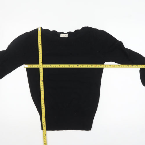 Love & Rose Women’s Black Puff Sleeve Cotton Knit Jumper Size 10
