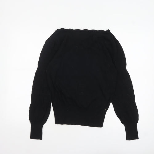 Love & Rose Women’s Black Puff Sleeve Cotton Knit Jumper Size 10