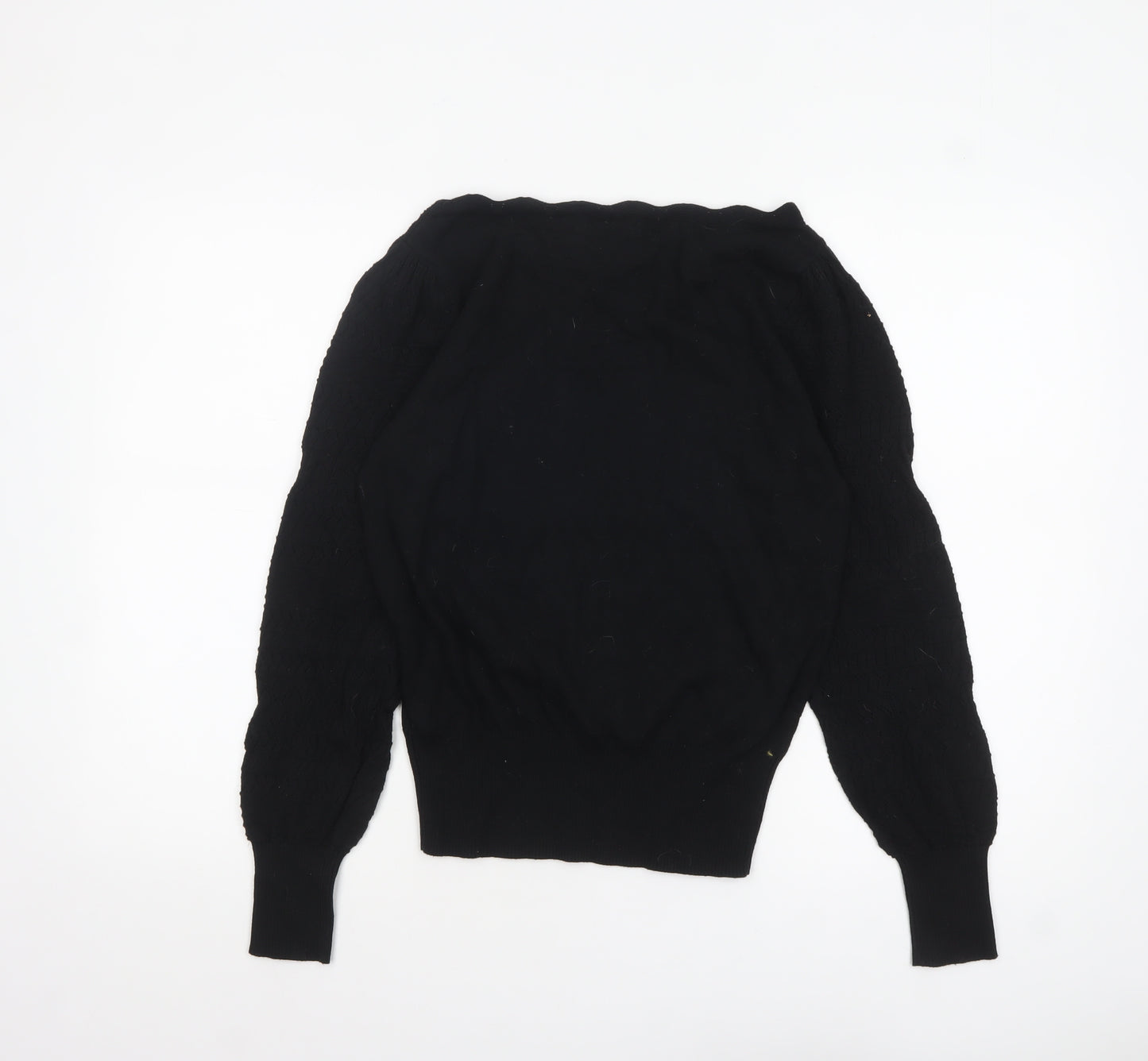 Love & Rose Women’s Black Puff Sleeve Cotton Knit Jumper Size 10
