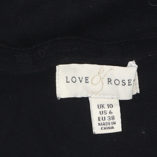 Love & Rose Women’s Black Puff Sleeve Cotton Knit Jumper Size 10