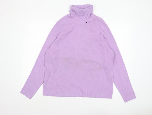 Marks and Spencer Women's Purple Roll Neck Knit Jumper L