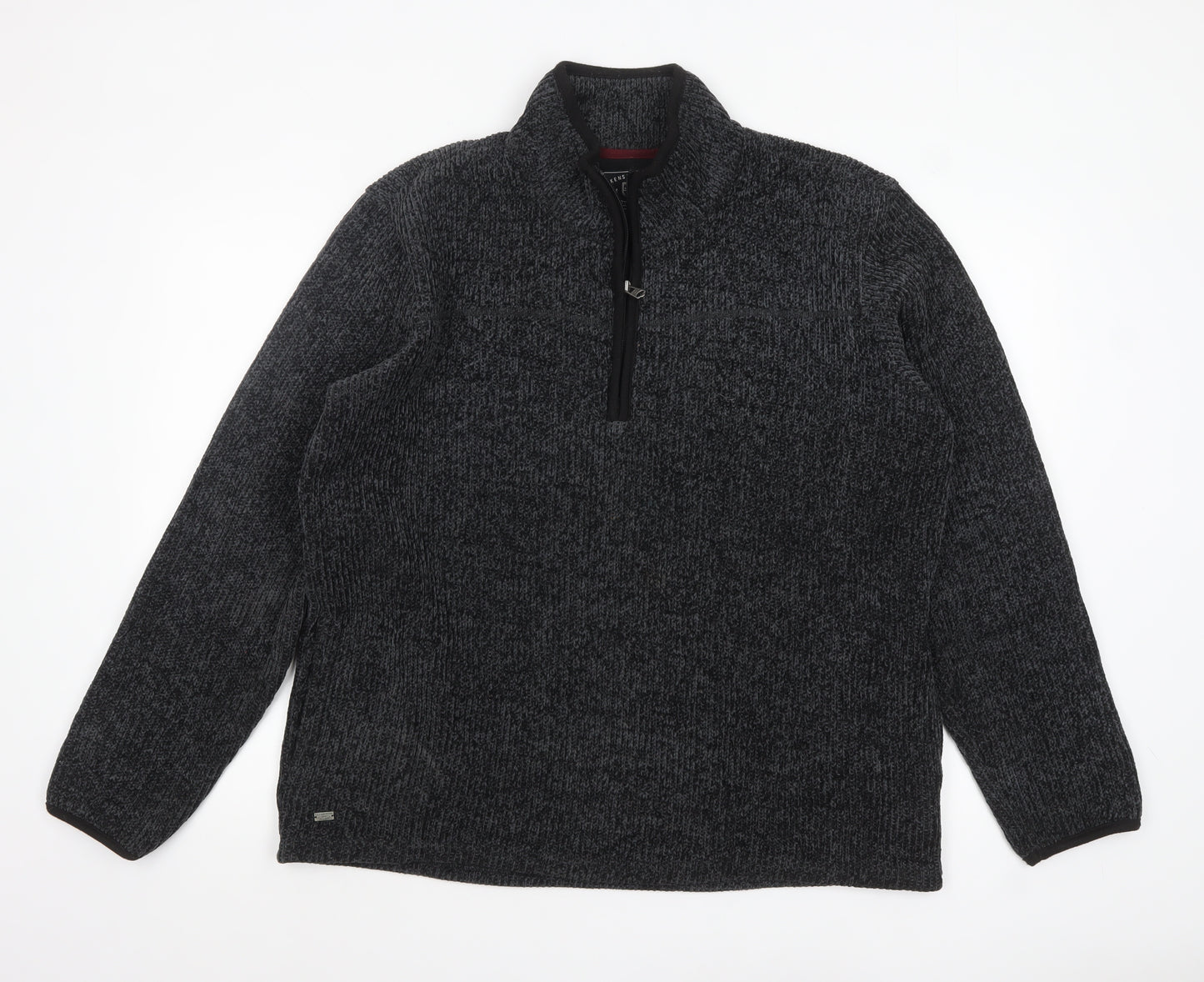 Kensington Eastside Men's Grey Knit 1/4 Zip High Neck Sweatshirt L
