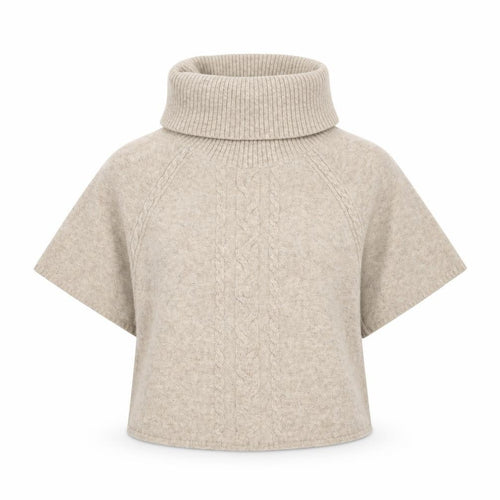 Fat Face Women’s Beige Wool Roll Neck Short Sleeve Jumper M