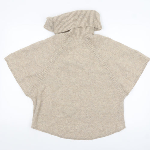Fat Face Women’s Beige Wool Roll Neck Short Sleeve Jumper M