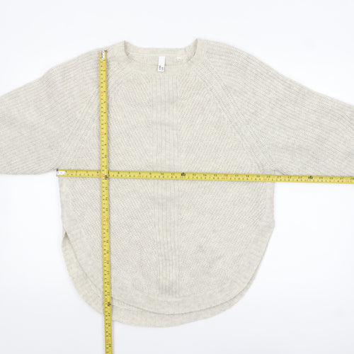 AND/OR Womens Beige Chunky-Knit Pullover Jumper XS Relaxed Fit