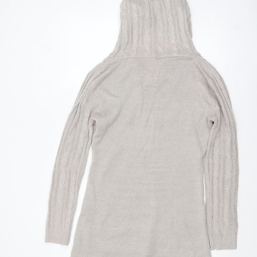 Select Women Beige Cable Knit Hooded Tunic Jumper Size 16