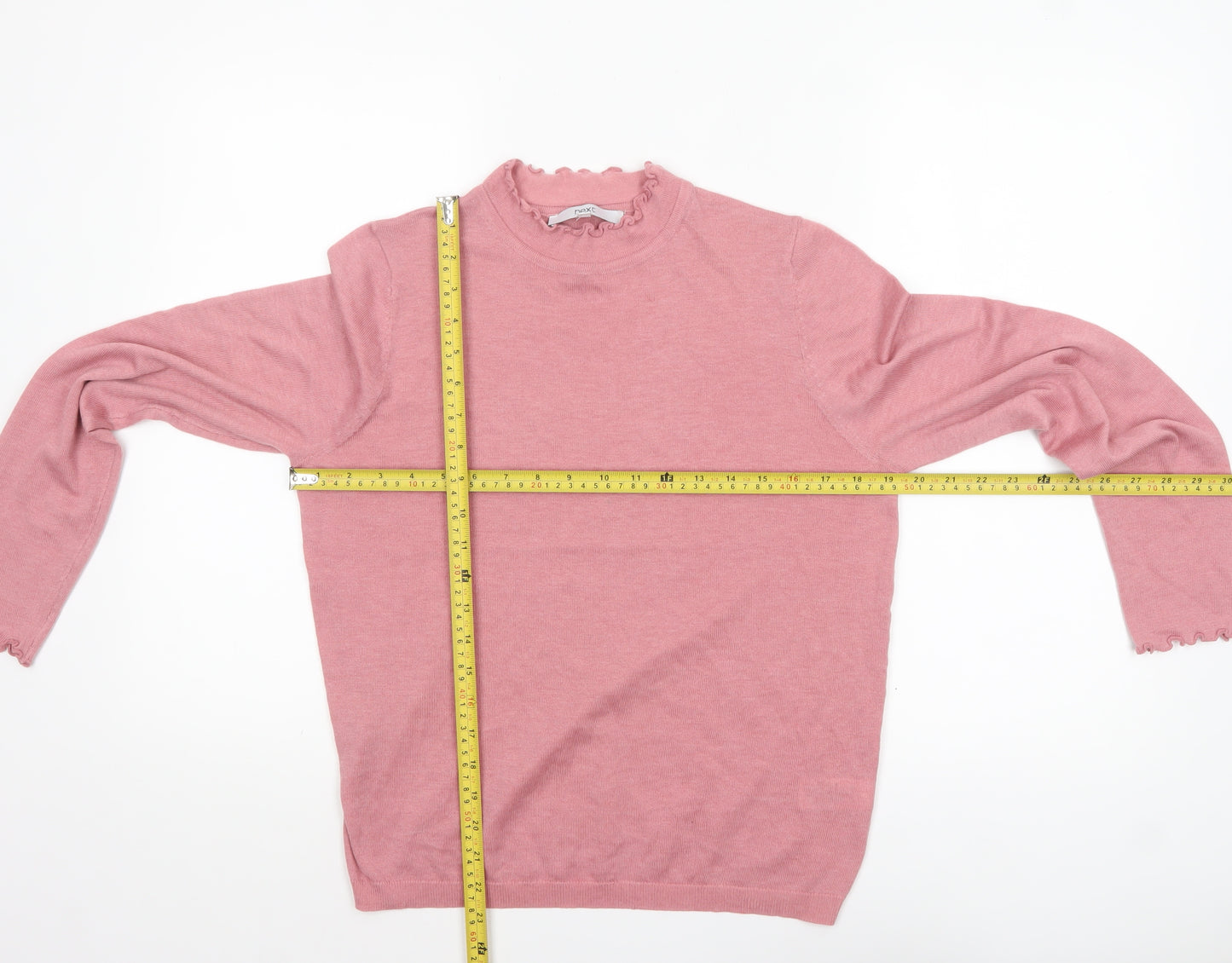 Next Women Pink High Neck Long Sleeve Knit Jumper Size 14