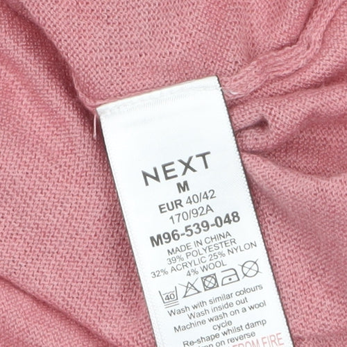 Next Women Pink High Neck Long Sleeve Knit Jumper Size 14