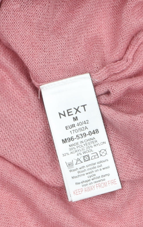 Next Women Pink High Neck Long Sleeve Knit Jumper Size 14