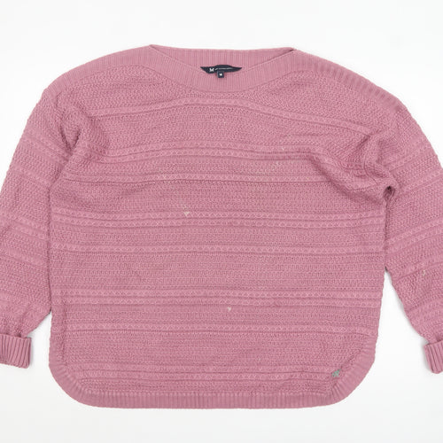 Crew Clothing Company Women's Pink Cotton Acrylic Knit Jumper Size 18