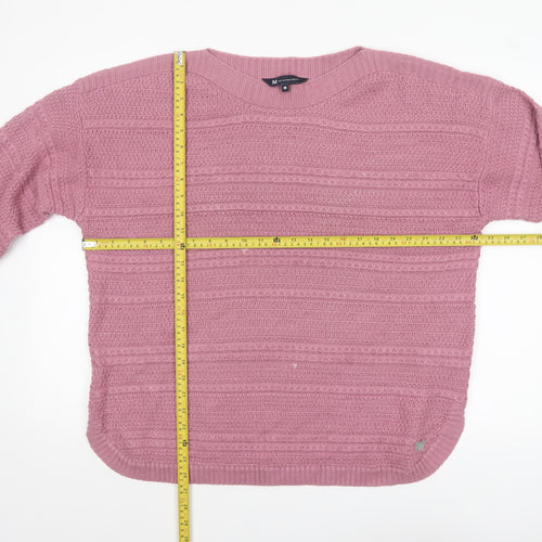 Crew Clothing Company Women's Pink Cotton Acrylic Knit Jumper Size 18