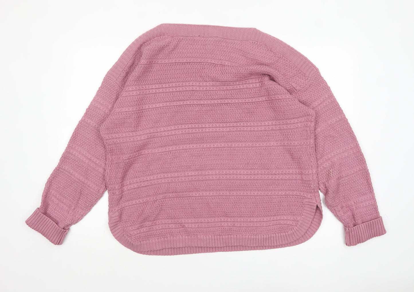 Crew Clothing Company Women's Pink Cotton Acrylic Knit Jumper Size 18