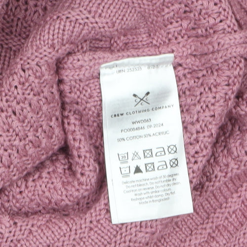 Crew Clothing Company Women's Pink Cotton Acrylic Knit Jumper Size 18