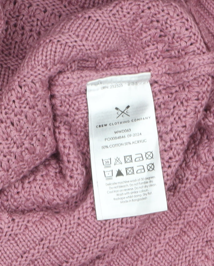 Crew Clothing Company Women's Pink Cotton Acrylic Knit Jumper Size 18