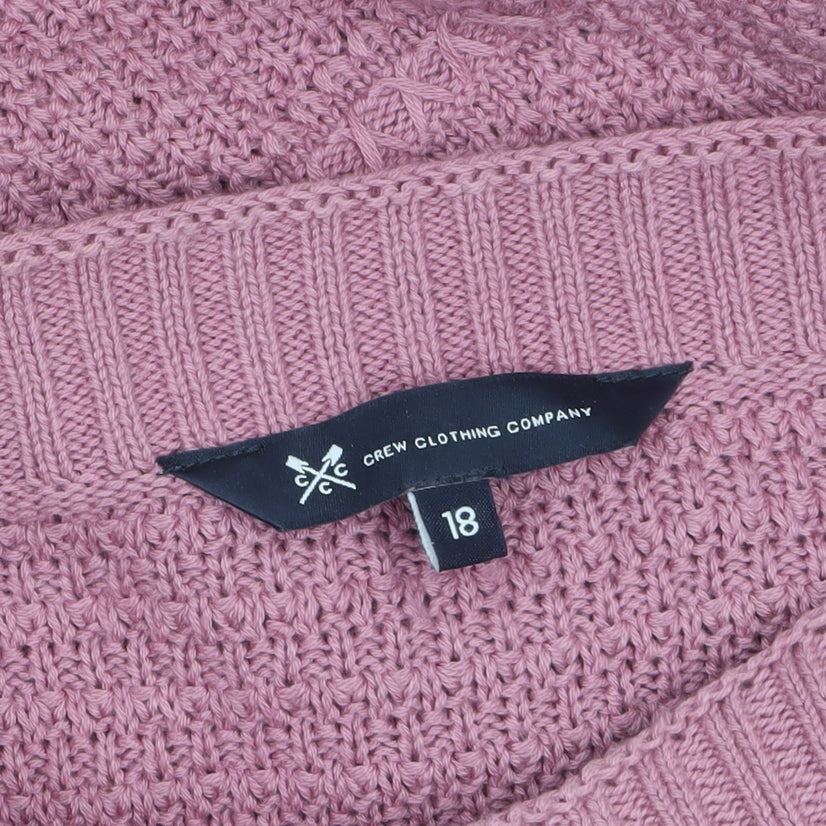 Crew Clothing Company Women's Pink Cotton Acrylic Knit Jumper Size 18