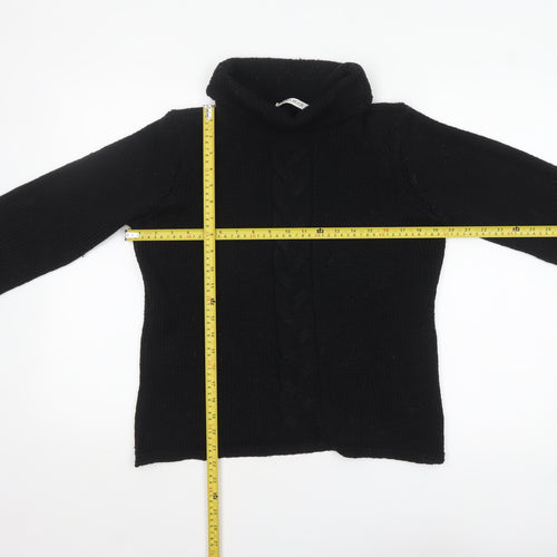Windsmoor Women's Black Roll Neck Cable Knit Jumper Size S