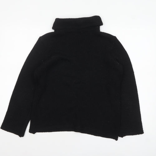 Windsmoor Women's Black Roll Neck Cable Knit Jumper Size S