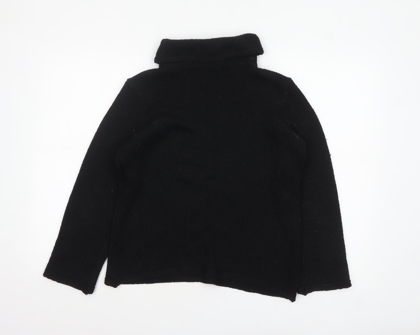 Windsmoor Women's Black Roll Neck Cable Knit Jumper Size S