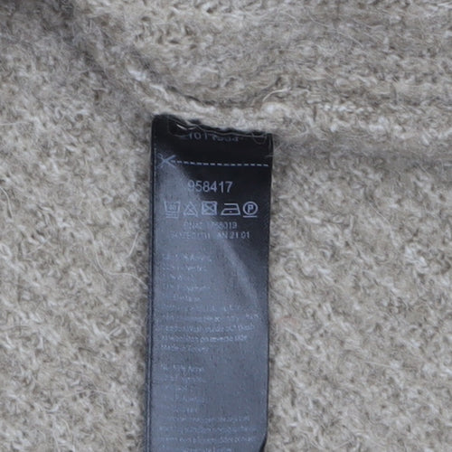 Monsoon Women's Beige Roll Neck Chunky Knit Wool Alpaca Jumper M