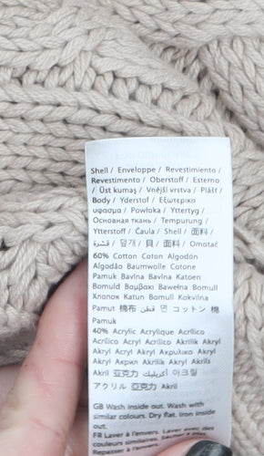 NA-KD Women Beige Cable-Knit Cotton Blend Jumper L
