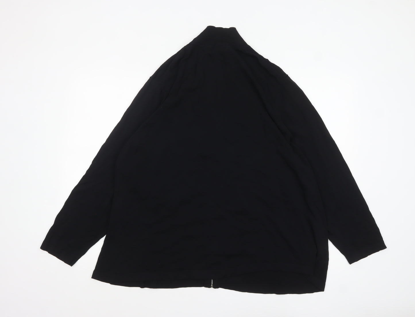 Dialogue Women Black 3XL Full Zip Cardigan in Rayon Blend