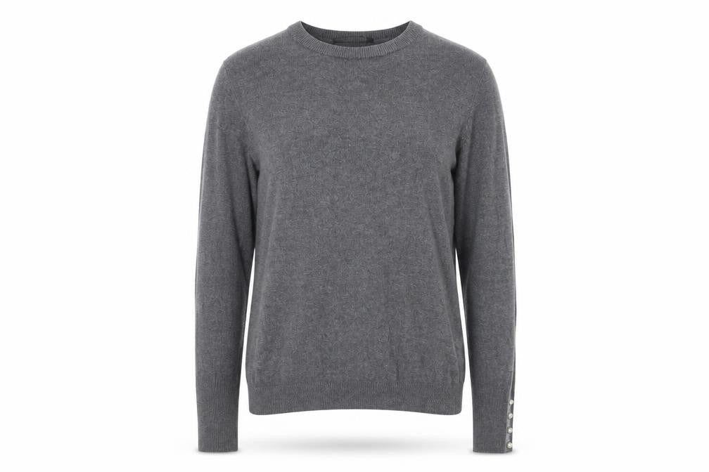 Front view of Zara Women Grey Knit Crew Neck jumper, size 12