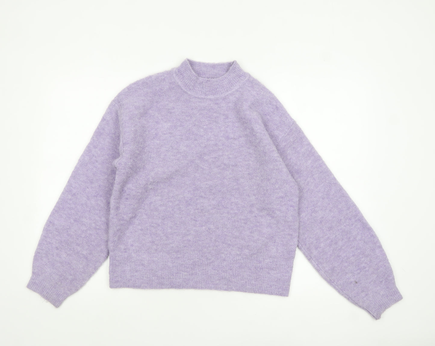 Marks and Spencer Women’s Purple Mock Neck Wool Blend Jumper XS