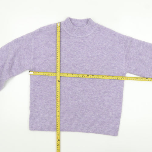 Marks and Spencer Women’s Purple Mock Neck Wool Blend Jumper XS