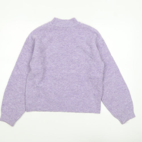 Marks and Spencer Women’s Purple Mock Neck Wool Blend Jumper XS