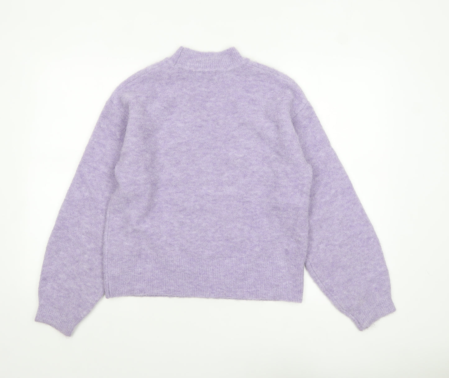 Marks and Spencer Women’s Purple Mock Neck Wool Blend Jumper XS