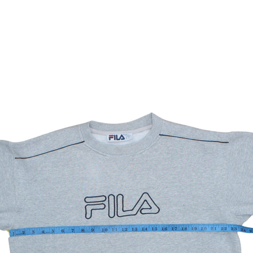Fila Men's Grey Crew Neck Logo Pullover Sweatshirt Size L