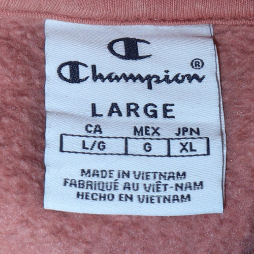 Champion Women’s Pink Pullover Hoodie Sweatshirt L Cotton Blend