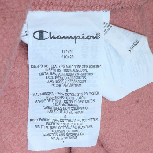 Champion Women’s Pink Pullover Hoodie Sweatshirt L Cotton Blend