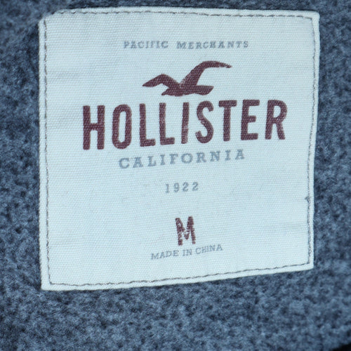 Hollister Men's Grey Logo Pullover Sweatshirt M Crew Neck Graphic Print