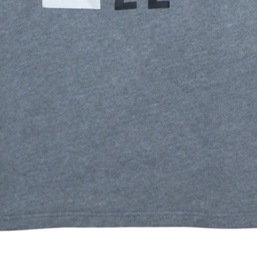 Hollister Men's Grey Logo Pullover Sweatshirt M Crew Neck Graphic Print