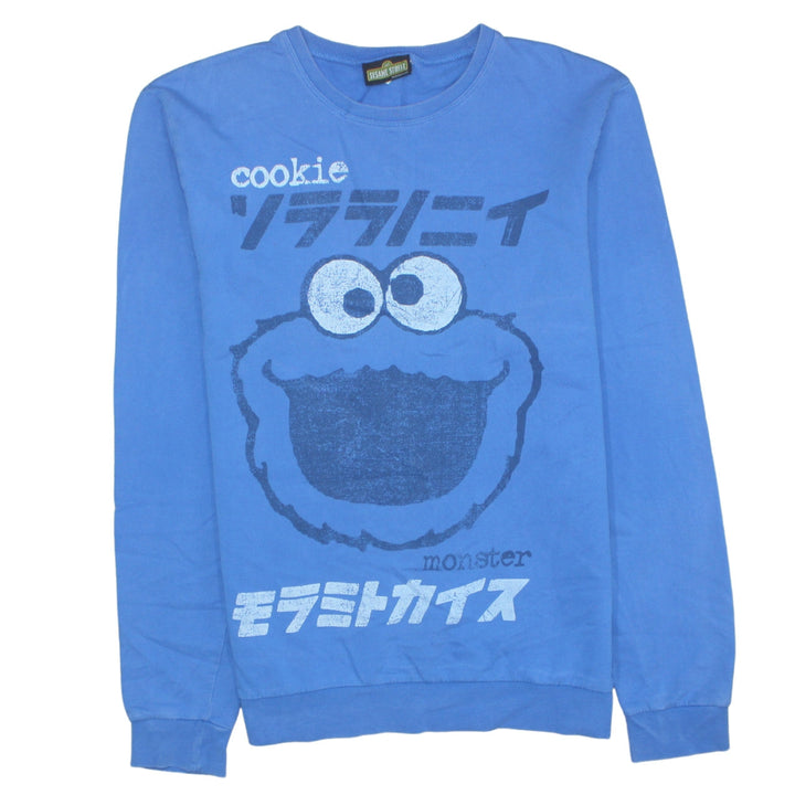 Topman Men's Blue Cookie Monster Pullover Sweatshirt S