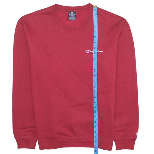 Champion Men's Red Crew Neck Pullover Sweatshirt Size L