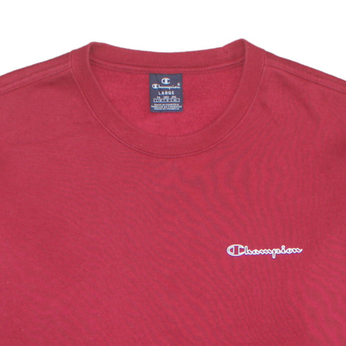 Champion Men's Red Crew Neck Pullover Sweatshirt Size L