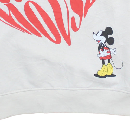 Primark Disney Women's White Mickey Mouse Pullover Sweatshirt 2XS