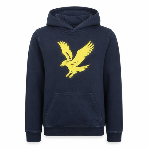 Lyle & Scott Boys Blue Pullover Hoodie 12-13 Years Cotton Logo Sweatshirt