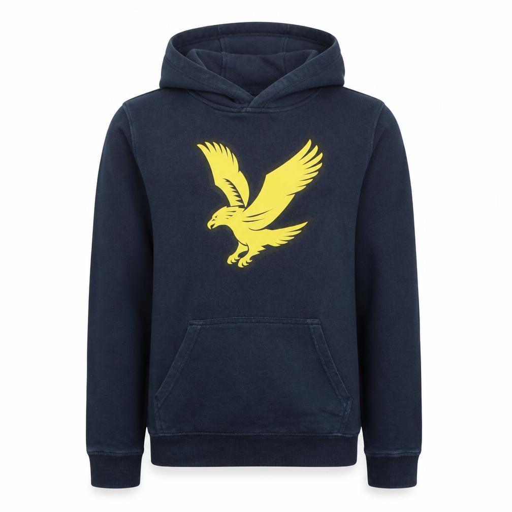 Lyle & Scott Boys Blue Pullover Hoodie 12-13 Years Cotton Logo Sweatshirt