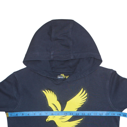 Lyle & Scott Boys Blue Pullover Hoodie 12-13 Years Cotton Logo Sweatshirt