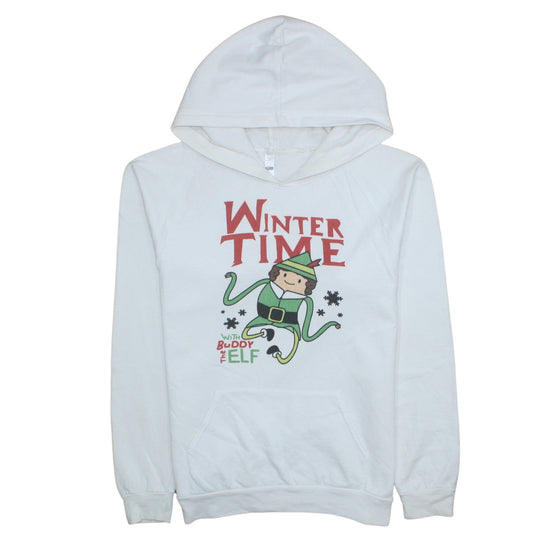 American Apparel Women White Buddy The Elf Winter Time Pullover Hoodie M